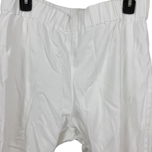 Soft Surroundings Womens White Studded Pull On Elastic Waist Stretch Pants sz L - Picture 5 of 16